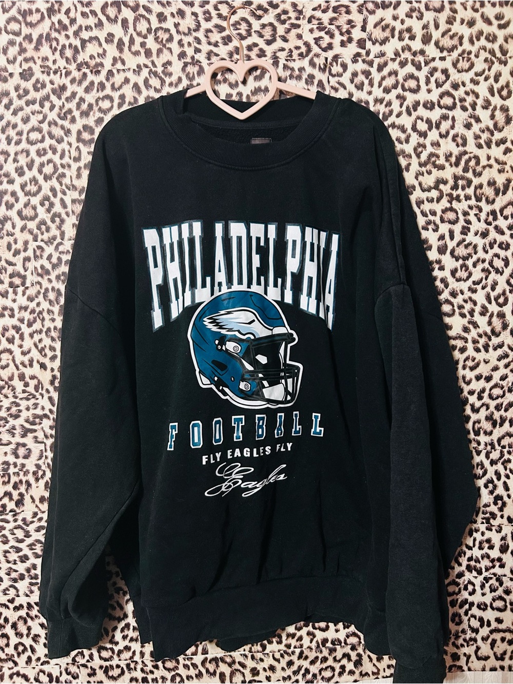 Philadelphia Eagles Black Pullover Crewneck Sweatshirt